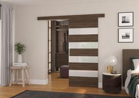 Stumdomos durys ADRK Furniture Milou 96, rudos (Brown)
