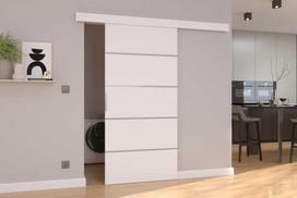 Stumdomos durys nišai ADRK Furniture Biella 96, baltos (White)