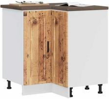 Porto Kitchen Corner Cabinet, Sena mediena (Old Wood)