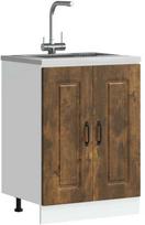 Kalmar Kitchen Bottom Cabinet, Dūminis ąžuolas (Smoky Oak), 60 x 46 x 81.5 cm