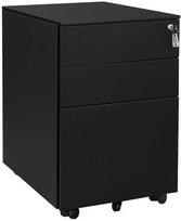 rakinama stalciu spintele - Songmics Mobilus pjedestalas su 3 stalčiais, Juodas (Black) - 1 nuotrauka