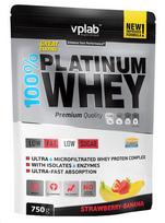 proteinas sportui milteliai - Proteinai VPLab 100% Platinum Whey, Strawberry-Banana, 750 g - 1 nuotrauka