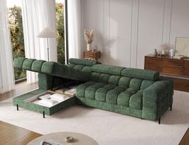 sofas zalia lova kampas - Kampinė sofa-lova Felro Amore 35, žalia (Green) - 4 nuotrauka