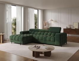 sofas zalia lova kampas - Kampinė sofa-lova Felro Amore 35, žalia (Green) - 6 nuotrauka
