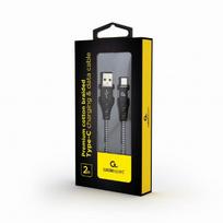 type c to type c laidas 2m - Gembird USB To USB Type - C Premium Cotton Braided Cable Black / White 2m - 3 nuotrauka