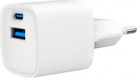 type c pakrovejas - CHARGER USB UNIVERSAL WHITE/2P TA-UC-2AC12-01 GEMBIRD - 1 nuotrauka