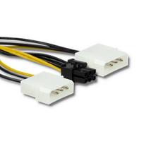 Qoltec 50431 Adapteris 2x MOLEX female / PCI-E 6pin 15cm