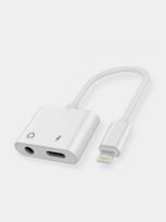 Riff J-009 Lightning to 3.5 mm Audio Adapter + Lightning Charging Adapter Balta (White)