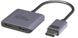 MicroConnect DisplayPort į 2x HDMI Moteriškas MST Hub Splitter