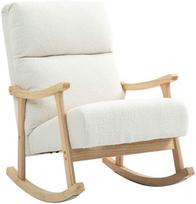 supamas fotelis - Fotelis HOMCOM Supamasis krėslas, kreminė balta (Cream White) - 1 nuotrauka