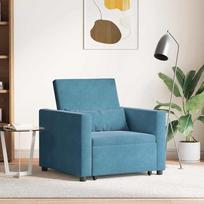 Fotelis vidaXL Ištraukiamas sofa-lova vienvietis Mėlyna (Blue)