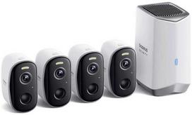 baseus n1 - Baseus Security N1 Plus 2K Lauko Kamera 4-Kamerų Rinkinys Baltas (White) - 1 nuotrauka