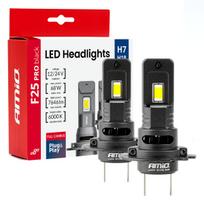 AMiO F25 Pro H7 LED lemputės Juodos (Black) 68W 12V 24V