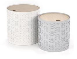 Kavos staliukas Halmar Alba White/Grey, 390x390x400 mm