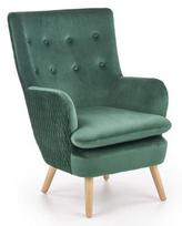 Fotelis Halmar Ravel Dark Green/Natural, 70x78x100 cm