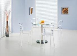 Valgomojo stalas Halmar Cyryl Glass/Transparent, 800x800x740 mm