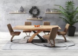 77 mm - Valgomojo stalas Halmar Sandor 3 Golden Oak/Black, 1600x900x770 mm - 1 nuotrauka