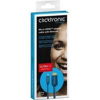 hdmi laidas 2m - Clicktronic 70328 Micro-HDMI™ adapter cable with Ethernet, 2m - 1 nuotrauka