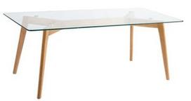 Kavos staliukas Home4you Helena Transparent/Wood, 1200x600x400 mm