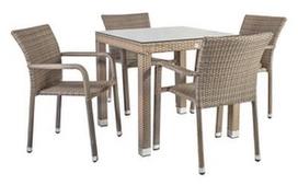 Pirkti Home4you Larache K21207 Table And Four Chair Set Grey - Photo 1