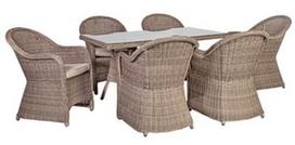 Home4you Toscana Garden Table And 6 Chairs Beige/Grey
