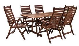 Home4you Venice Garden Table And 6 Chairs Set Meranti