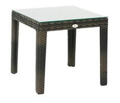 Lauko stalas Home4you Wicker Dark Brown, 53 x 54 x 48 cm