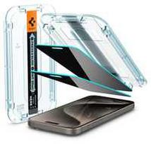 Spigen "Glas.tR EZ Fit Privacy" Apsauginis Stiklas Apple iPhone 15 Pro Max - 2 vnt.
