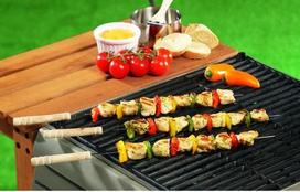 iesmai kepsnines - BBQ Iešmų rinkinys su medinėmis rankenomis, 38 cm, 4 vnt. - 1 nuotrauka