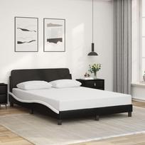 vidaXL Lovos rėmas Dover, 140x200 cm, juodas/baltas (Black/White), dirbtinė oda