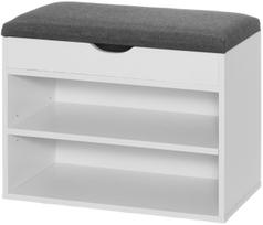 4Living Suoliukas su daiktadėže, balta (White)