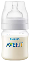 philips avent buteliukas 125 ml - Philips Avent Anti-Colic buteliukas SCY100/01, 125 ml, 0 mėn., skaidri/balta - 1 nuotrauka