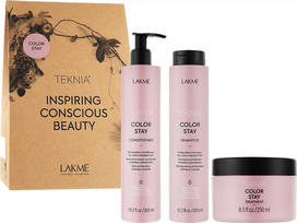 Lakme Teknia Color Stay Pack rinkinys plaukams (šampūnas 300 ml. + kondicionierius 300 ml. + kaukė 250 ml.) - 1 vnt.