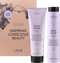 Lakme Teknia White Silver Pack rinkinys plaukams (kaukė 250 ml. + šampūnas 300 ml.) - 1 vnt.