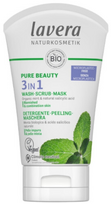 Lavera Pure Beauty 3in1 valomoji veido emulsija, šveitiklis ir kaukė - 125 ml.