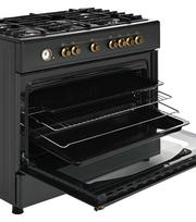 retro - Ravanson Retro KWGE-90AR Dujinė-elektrinė viryklė (Juodas / Black) - 5 nuotrauka