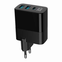 ikrovikliai type 2 - CHARGER USB 30W 3PORT/TA-UC-PDQC30LCD-BK-02 GEMBIRD - 3 nuotrauka