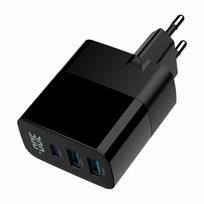 ikrovikliai type 2 - CHARGER USB 30W 3PORT/TA-UC-PDQC30LCD-BK-02 GEMBIRD - 5 nuotrauka
