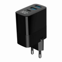 ikrovikliai type 2 - CHARGER USB 30W 3PORT/TA-UC-PDQC30LCD-BK-02 GEMBIRD - 6 nuotrauka