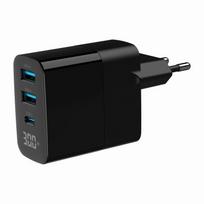 ikrovikliai type 2 - CHARGER USB 30W 3PORT/TA-UC-PDQC30LCD-BK-02 GEMBIRD - 7 nuotrauka