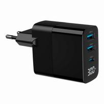 ikrovikliai type 2 - CHARGER USB 30W 3PORT/TA-UC-PDQC30LCD-BK-02 GEMBIRD - 9 nuotrauka