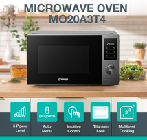 mikrobangu krosnele gorenje - Gorenje MO20A3T4 - 4 nuotrauka