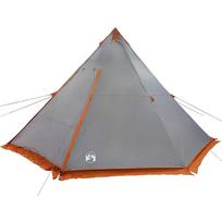 palapine astuonviete - vidaXL šeimos palapinė, pilka/oranžinė, aštuonvietė, tipi - 6 nuotrauka
