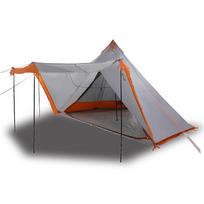 palapine astuonviete - vidaXL šeimos palapinė, pilka/oranžinė, aštuonvietė, tipi - 10 nuotrauka