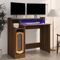 vidaXL Rašomasis stalas su LED 97x45x90 cm Rudas Ąžuolo (Oak Brown)
