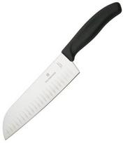 peiliai swiss - Victorinox Swiss Classic Santoku Knife 17cm Black Blister - 1 nuotrauka