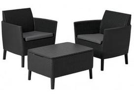 Keter Salemo Balcony Set w/ Storage Table Graphite