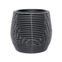 Home4you Wicker Flowerpot D28x26cm Dark Grey