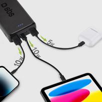 fast charging power bank - Išorinė baterija Power Bank 20.000 mAh Fast charge, 2 USB By SBS Black - 4 nuotrauka