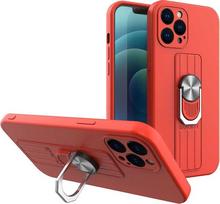 telefono stovas su laikikliu - Hurtel Ring Case silikoninis dėklas su pirštų laikikliu ir stovu Apple iPhone 13 Pro Max Raudonas (Red) - 1 nuotrauka